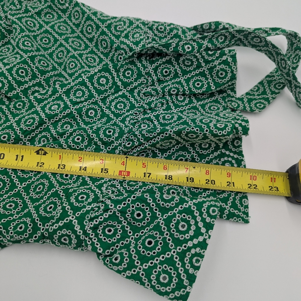 Scotch & Soda Puff Sleeve Peplum Top & Wide Leg Pants Set Green Small Boho Chic - Picture 5 of 10